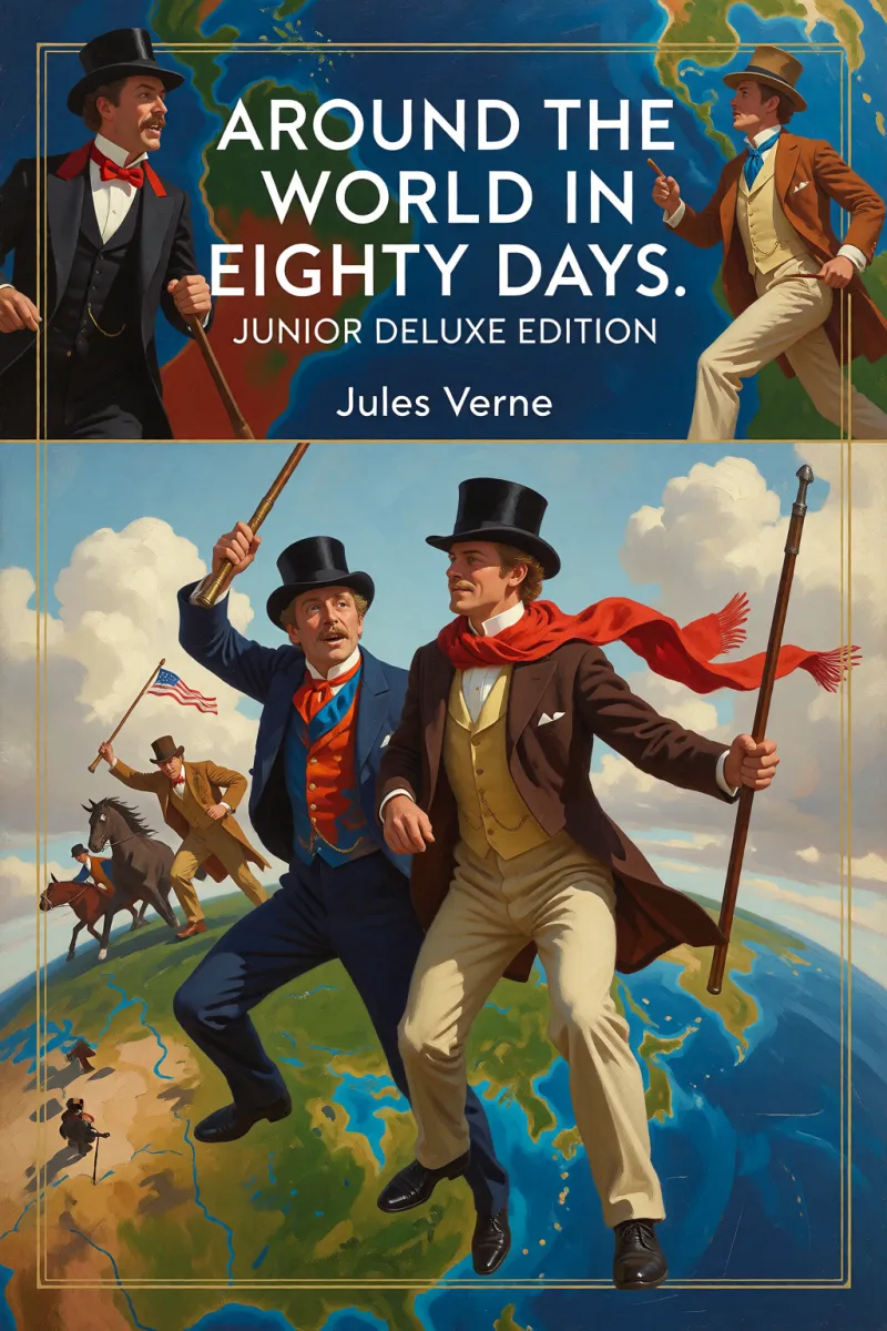 Cover of Around the World in Eighty Days. Junior Deluxe Edition by Jules Verne