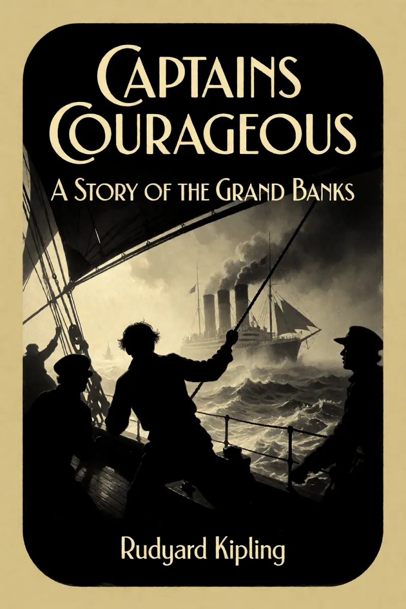 Cover of "Captains Courageous": A Story of the Grand Banks by Rudyard Kipling