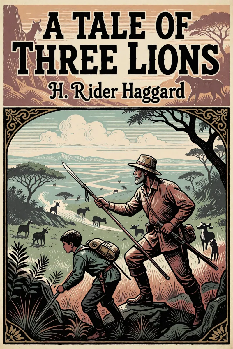 Cover of A Tale of Three Lions by H. Rider Haggard