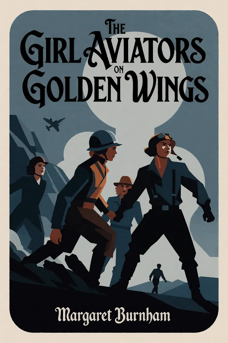 Cover of The Girl Aviators on Golden Wings by Margaret Burnham