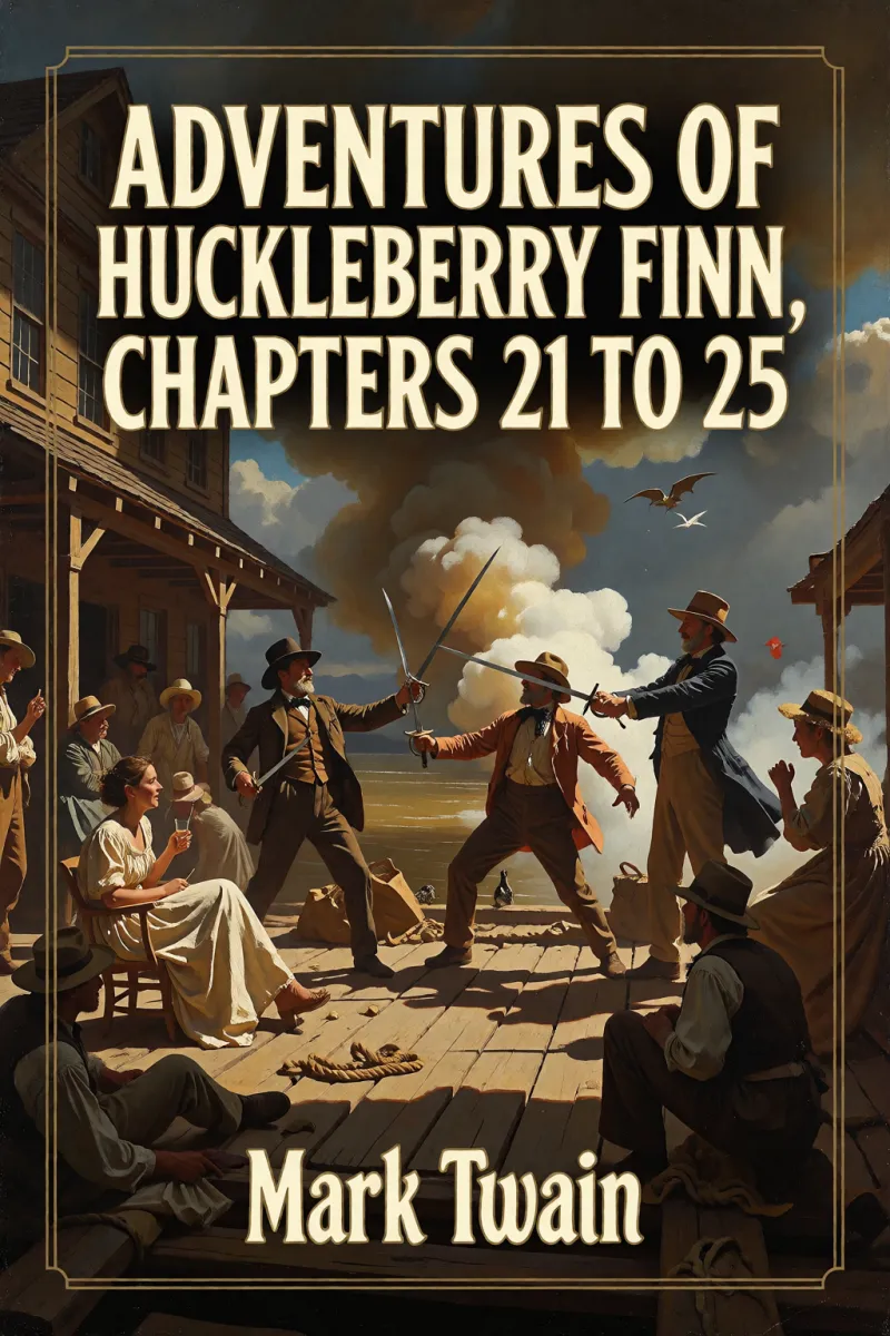 Cover of Adventures of Huckleberry Finn, Chapters 21 to 25 by Mark Twain