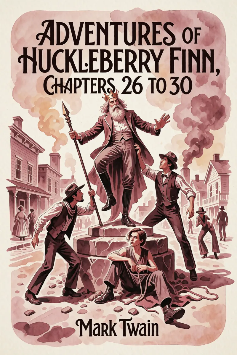 Cover of Adventures of Huckleberry Finn, Chapters 26 to 30 by Mark Twain