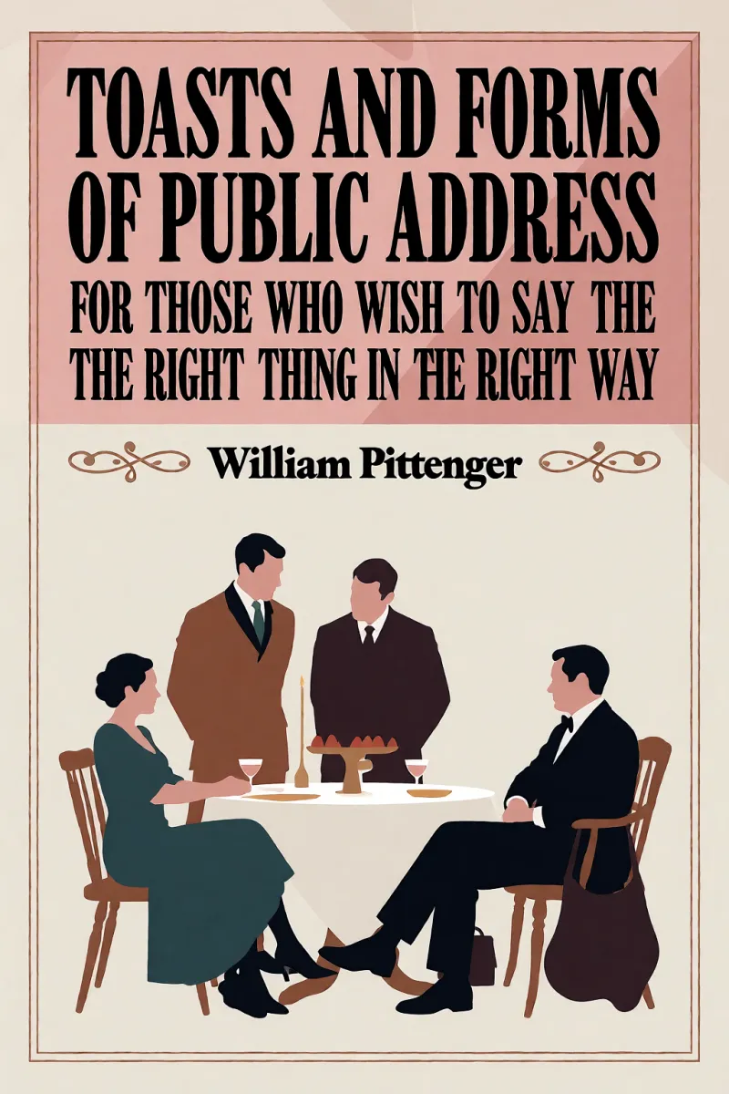 Cover of Toasts and Forms of Public Address for Those Who Wish to Say the Right Thing in the Right Way by William Pittenger