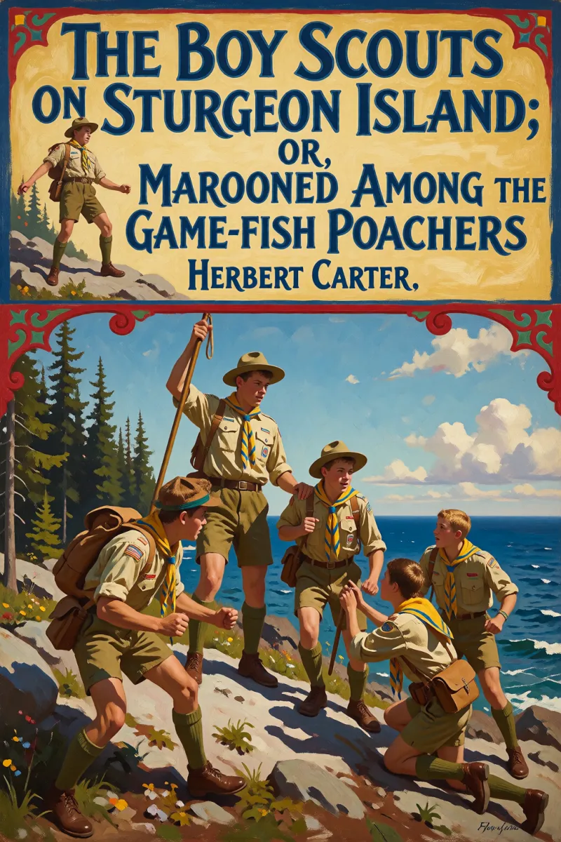 Cover of The Boy Scouts on Sturgeon Island; or, Marooned Among the Game-fish Poachers by Herbert Carter