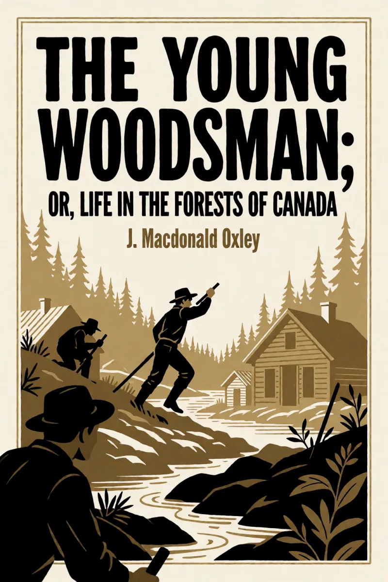 Cover of The Young Woodsman; Or, Life in the Forests of Canada by J. Macdonald Oxley
