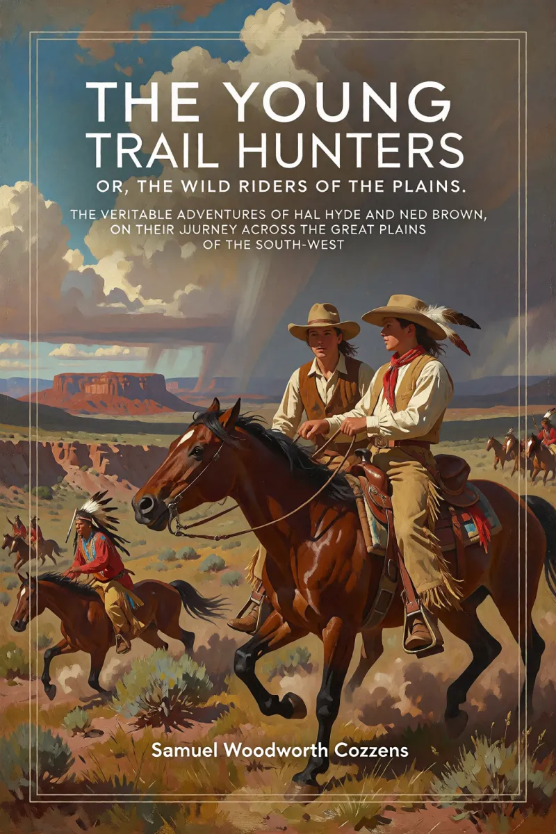 Cover of The Young Trail Hunters: Or, the Wild Riders of the Plains. The Veritable Adventures of Hal Hyde and Ned Brown, on Their Journey Across the Great Plains of the South-West by Samuel Woodworth Cozzens