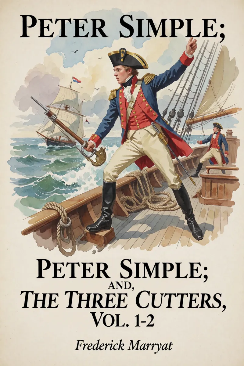 Cover of Peter Simple; and, The Three Cutters, Vol. 1-2 by Frederick Marryat