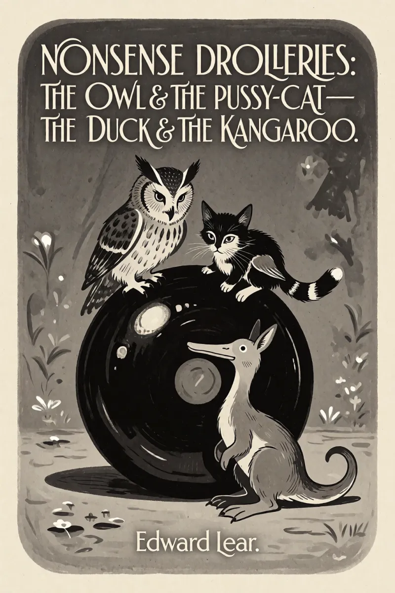Cover of Nonsense Drolleries: The Owl & The Pussy-Cat—The Duck & The Kangaroo. by Edward Lear