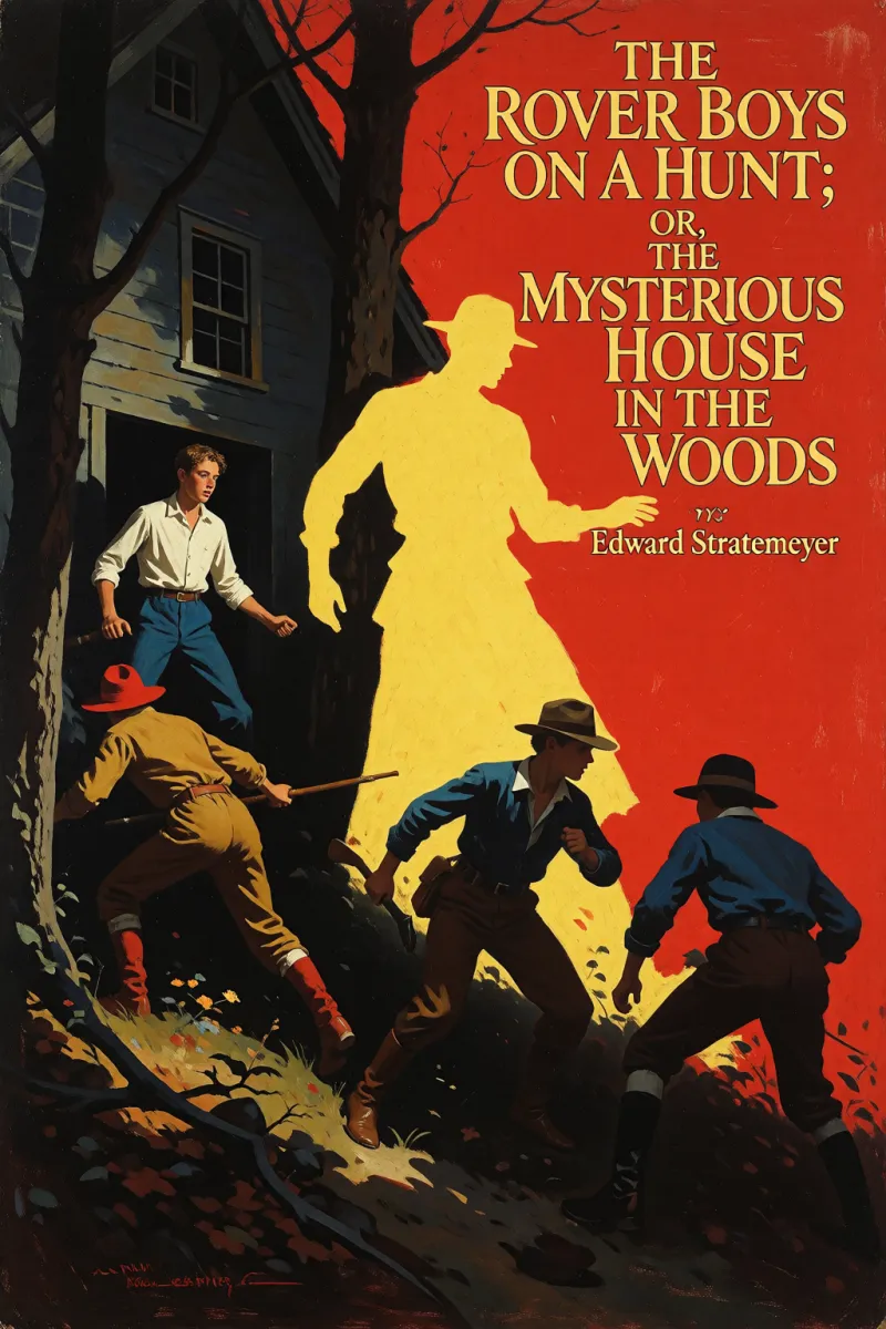 Cover of The Rover Boys on a Hunt; or, The Mysterious House in the Woods by Edward Stratemeyer