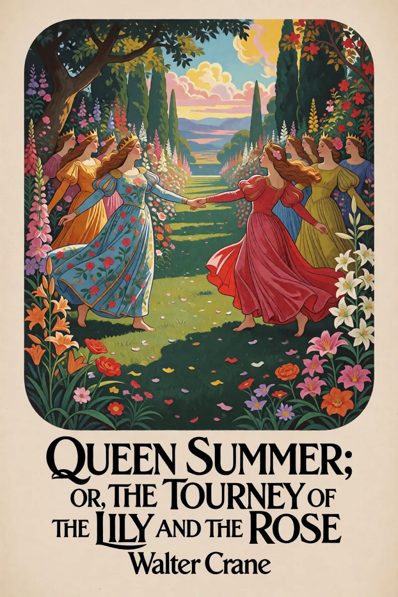 Cover of Queen Summer; Or, The Tourney of the Lily and the Rose by Walter Crane