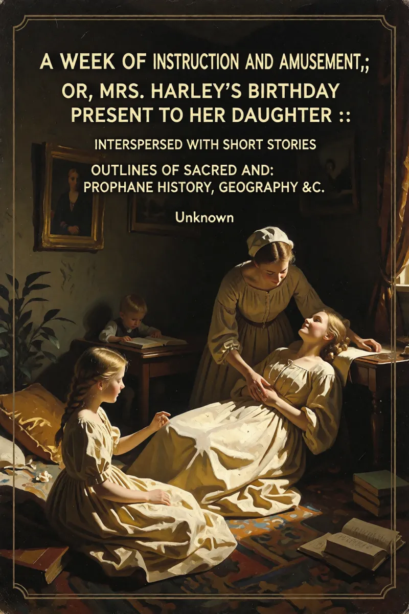Cover of A Week of Instruction and Amusement,: or, Mrs. Harley's birthday present to her daughter :: interspersed with short stories, outlines of sacred and: prophane history, geography &c. by Unknown