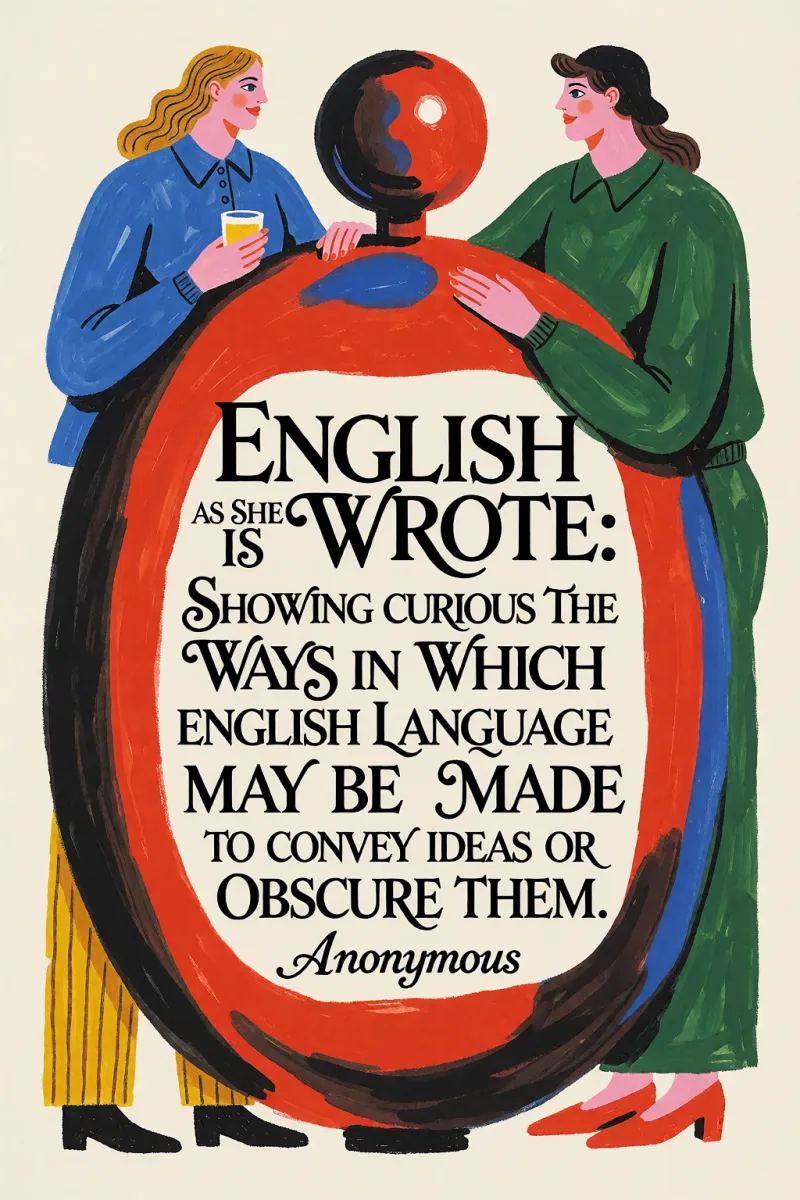 Cover of English as She is Wrote: Showing Curious Ways in which the English Language may be made to Convey Ideas or obscure them. by Anonymous