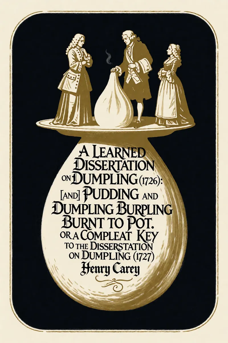 Cover of A Learned Dissertation on Dumpling (1726): [and] Pudding and Dumpling Burnt to Pot. Or a Compleat Key to the Dissertation on Dumpling (1727) by Henry Carey