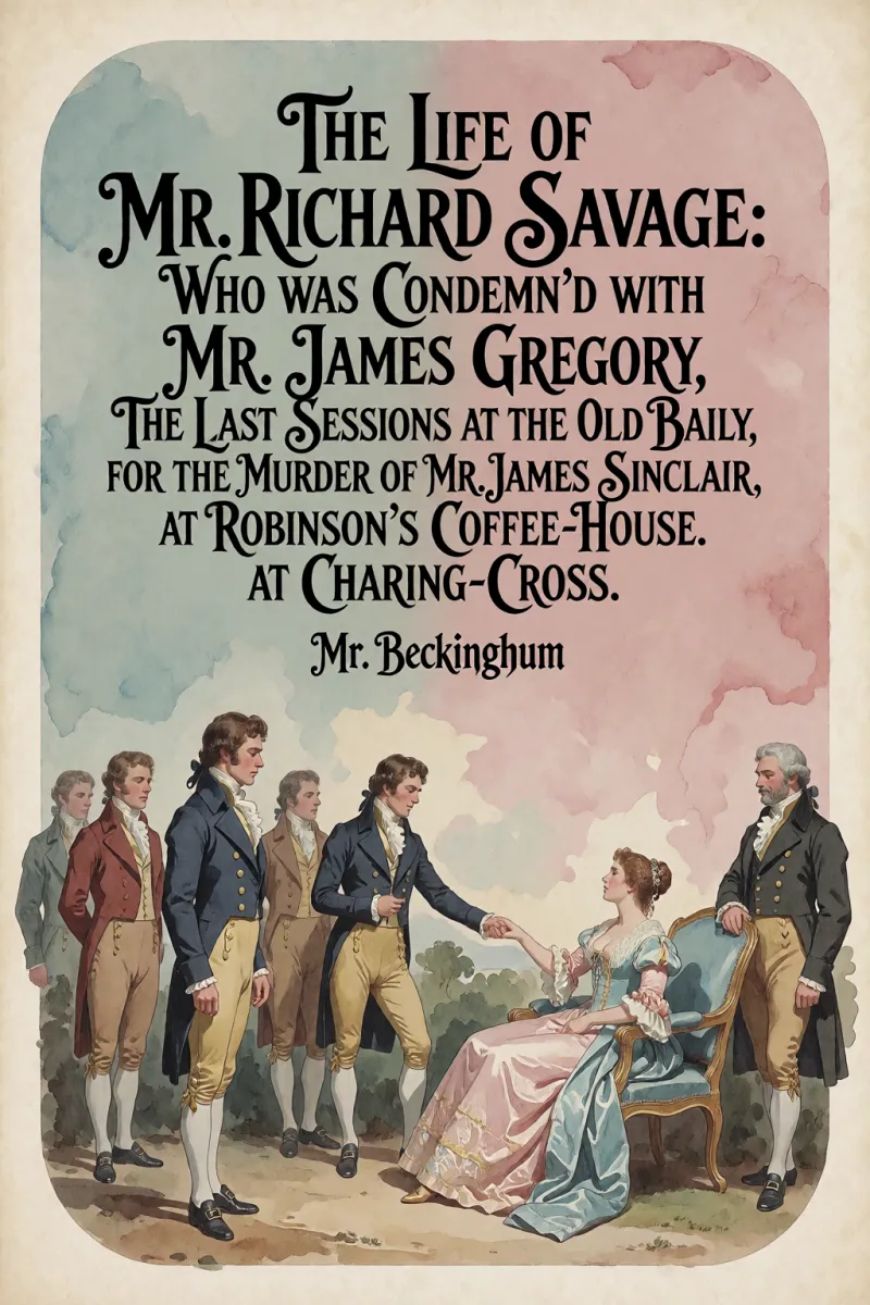 Cover of The Life of Mr. Richard Savage: Who was Condemn'd with Mr. James Gregory, the last Sessions at the Old Baily, for the Murder of Mr. James Sinclair, at Robinson's Coffee-house at Charing-Cross. by Mr. Beckingham