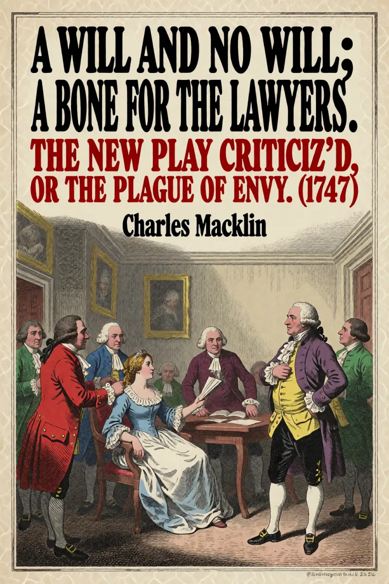 Cover of A Will and No Will; or, A Bone for the Lawyers. (1746) The New Play Criticiz'd, or the Plague of Envy. (1747) by Charles Macklin