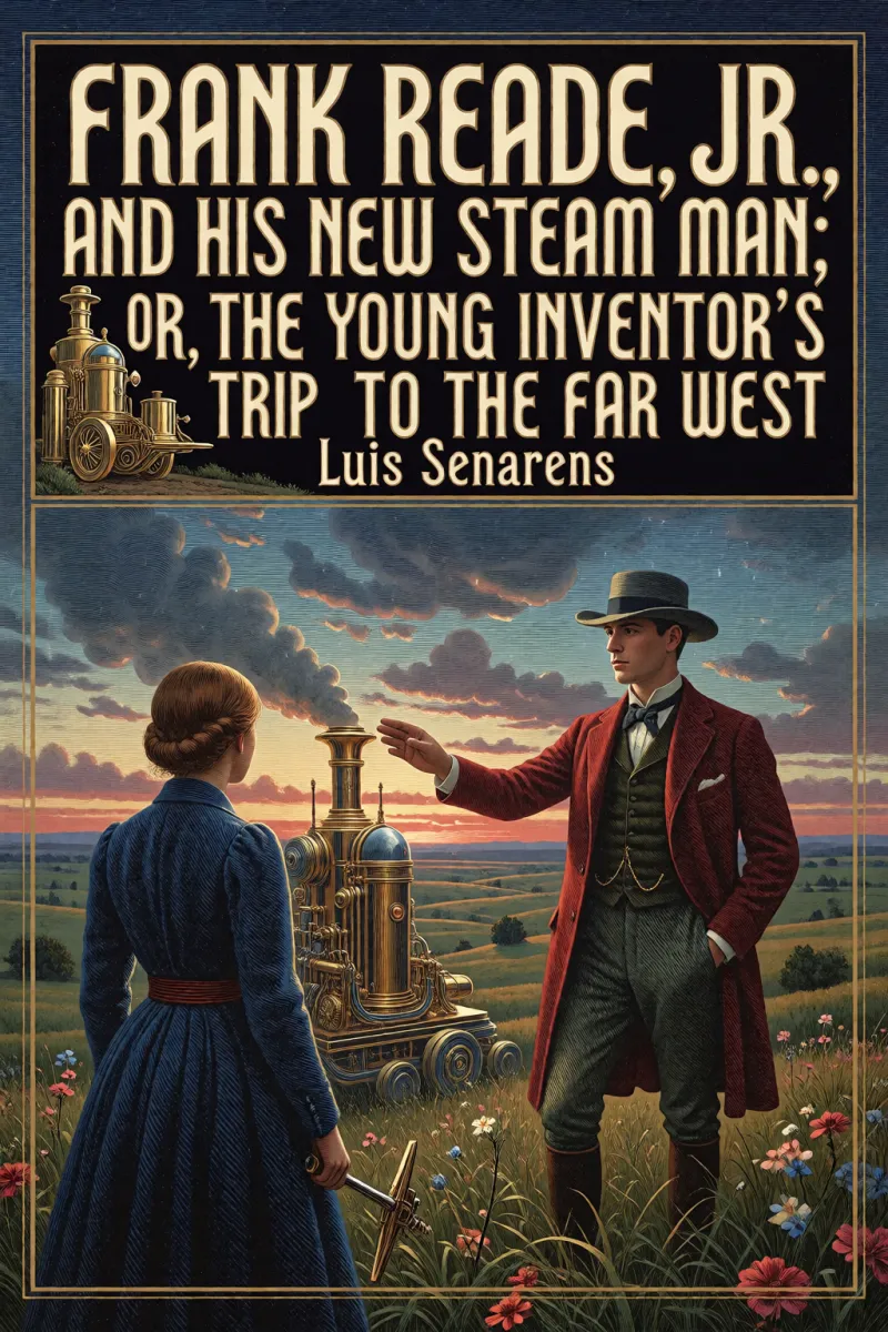 Cover of Frank Reade, Jr., and his new steam man; or, the young inventor's trip to the far west by Luis Senarens