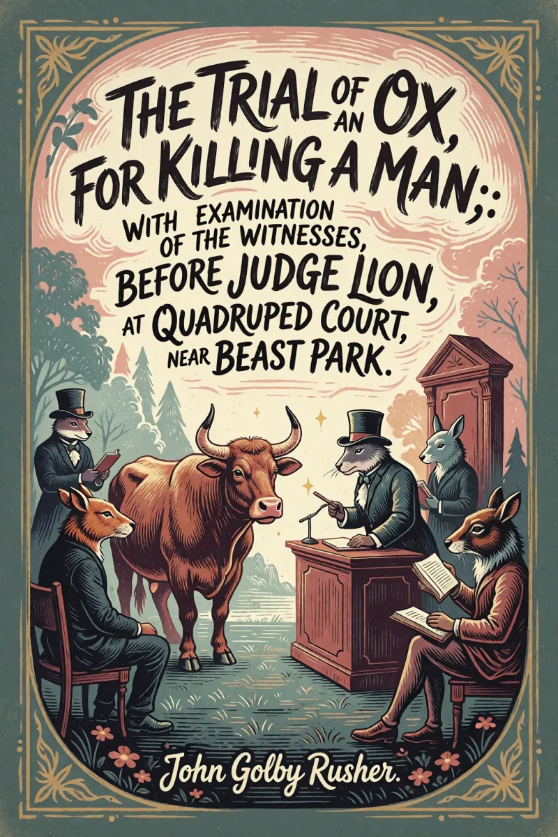 Cover of The Trial of an Ox, for Killing a Man;: With the Examination of the Witnesses, Before Judge Lion, at Quadruped Court, near Beast Park. by John Golby Rusher