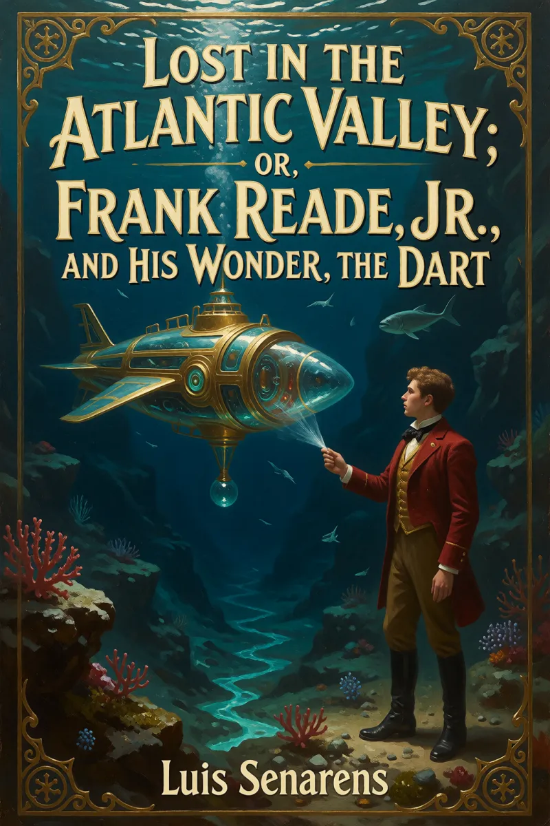 Cover of Lost in the Atlantic Valley; Or, Frank Reade, Jr., and His Wonder, the "Dart" by Luis Senarens