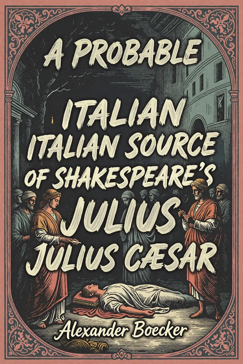 Cover of A Probable Italian Source of Shakespeare's "Julius Cæsar" by Alexander Boecker