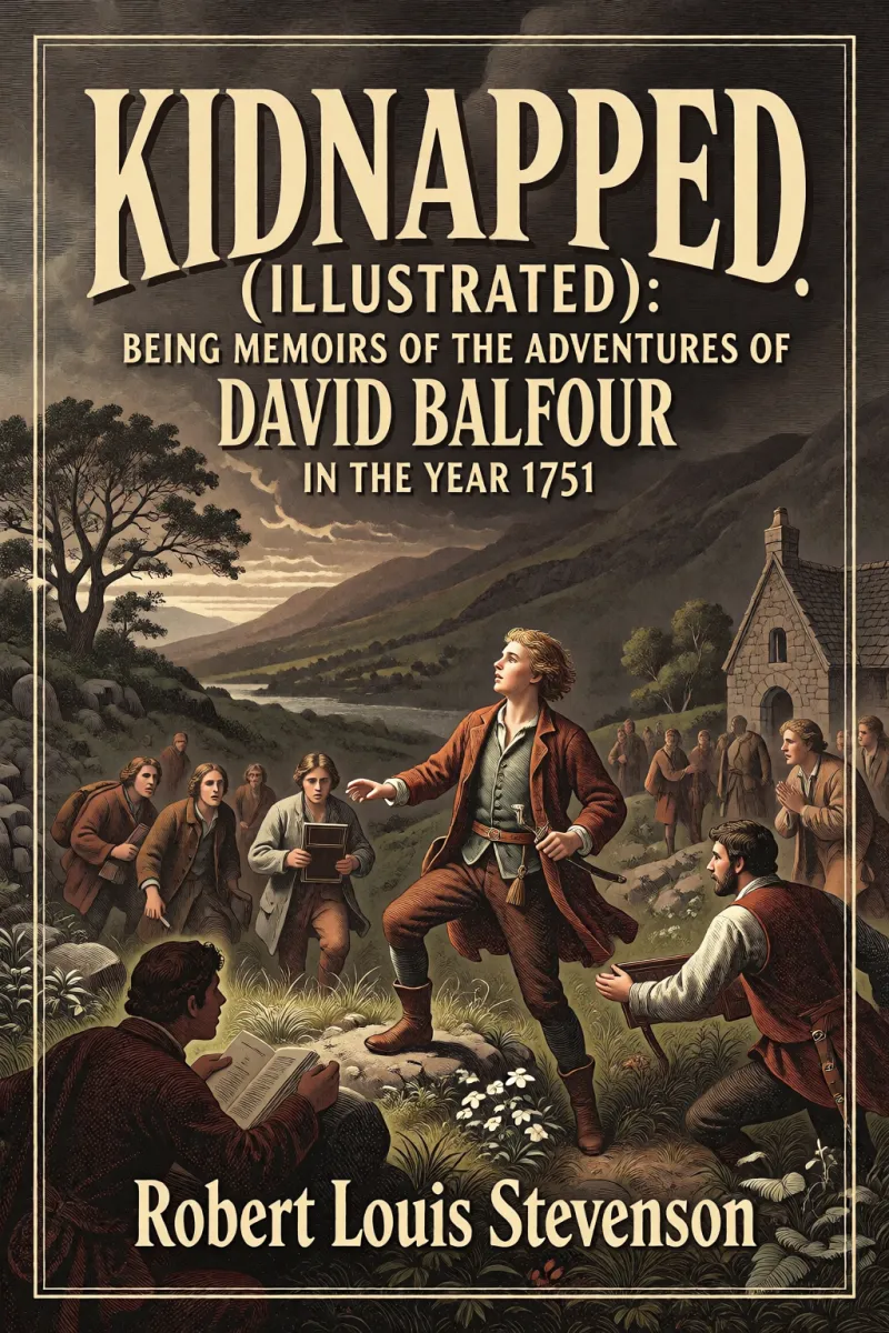 Cover of Kidnapped (Illustrated): Being Memoirs of the Adventures of David Balfour in the Year 1751 by Robert Louis Stevenson