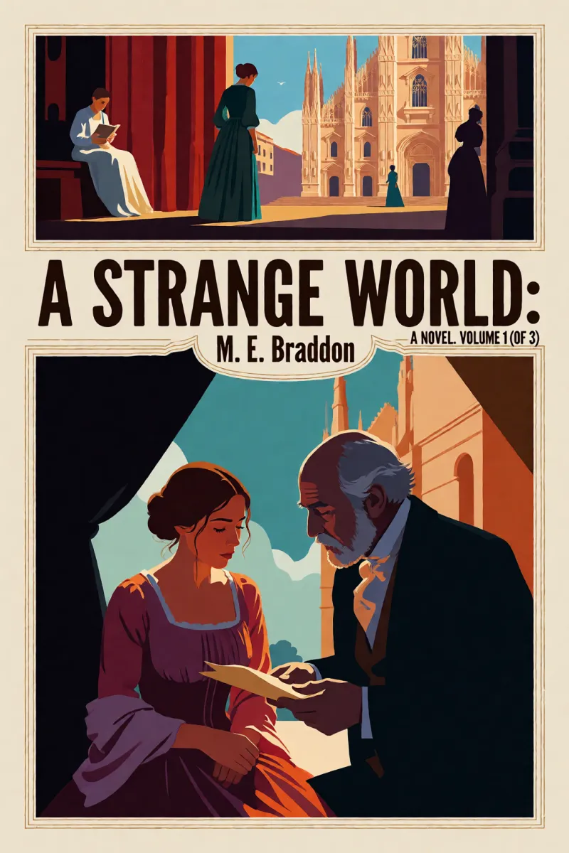 Cover of A Strange World: A Novel. Volume 1 (of 3) by M. E. Braddon