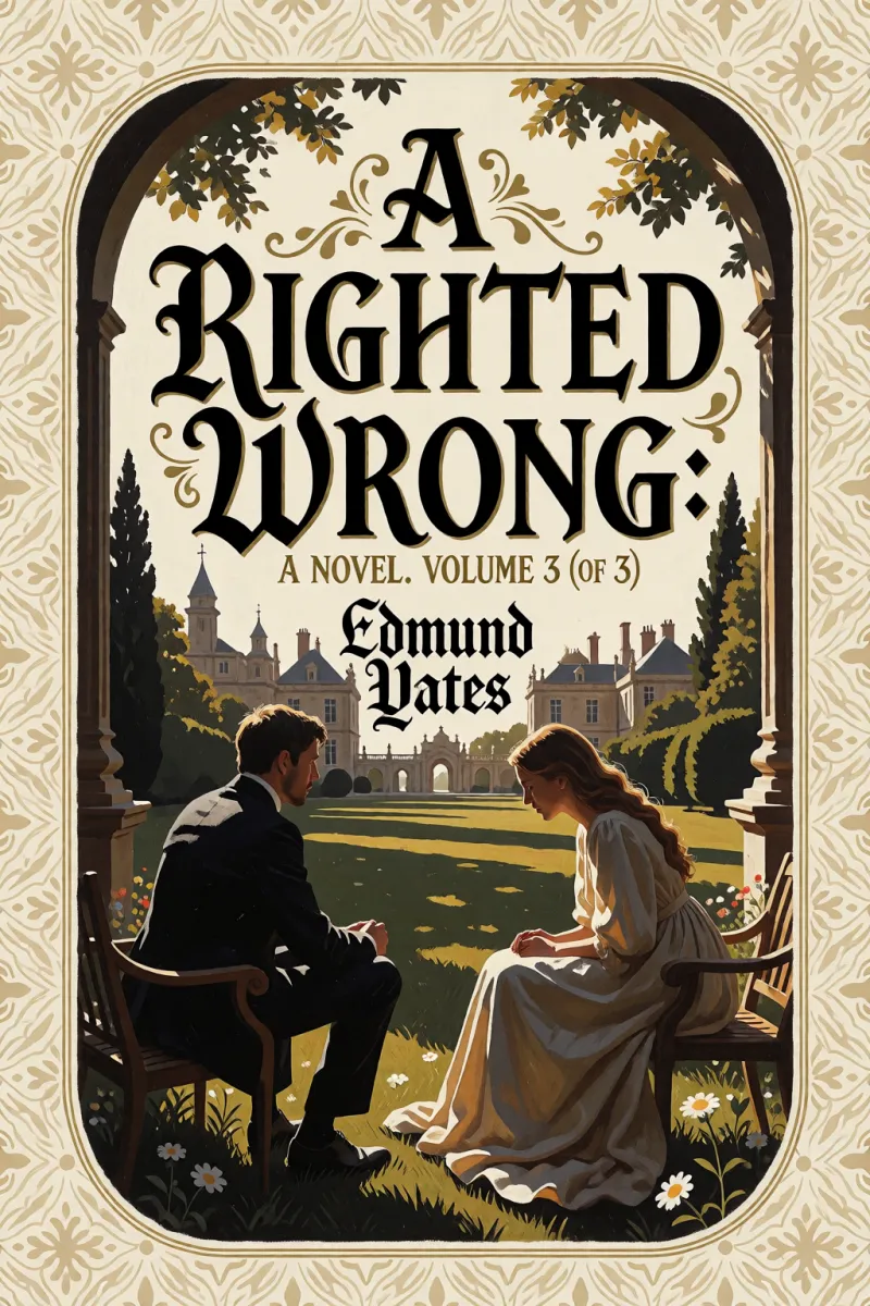 Cover of A Righted Wrong: A Novel. Volume 3 (of 3) by Edmund Yates