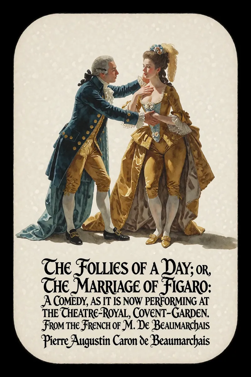 Cover of The Follies of a Day; or, The Marriage of Figaro: A comedy, as it is now performing at the Theatre-Royal, Covent-Garden. From the French of M. de Beaumarchais by Pierre Augustin Caron de Beaumarchais