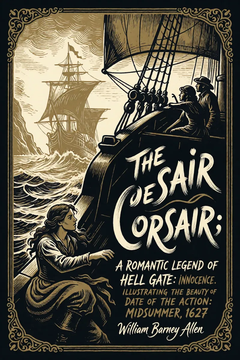 Cover of The corsair; a romantic legend of Hell Gate: illustrating the beauty of innocence. Date of the action: Midsummer, 1627 by William Barney Allen