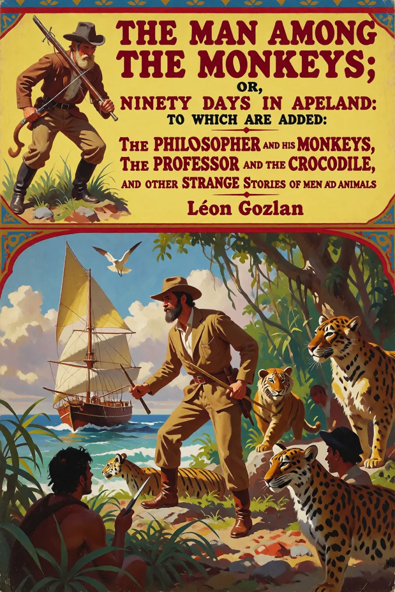 Cover of The man among the monkeys; or, Ninety days in apeland: To which are added: The philosopher and his monkeys, The professor and the crocodile, and other strange stories of men and animals by Léon Gozlan