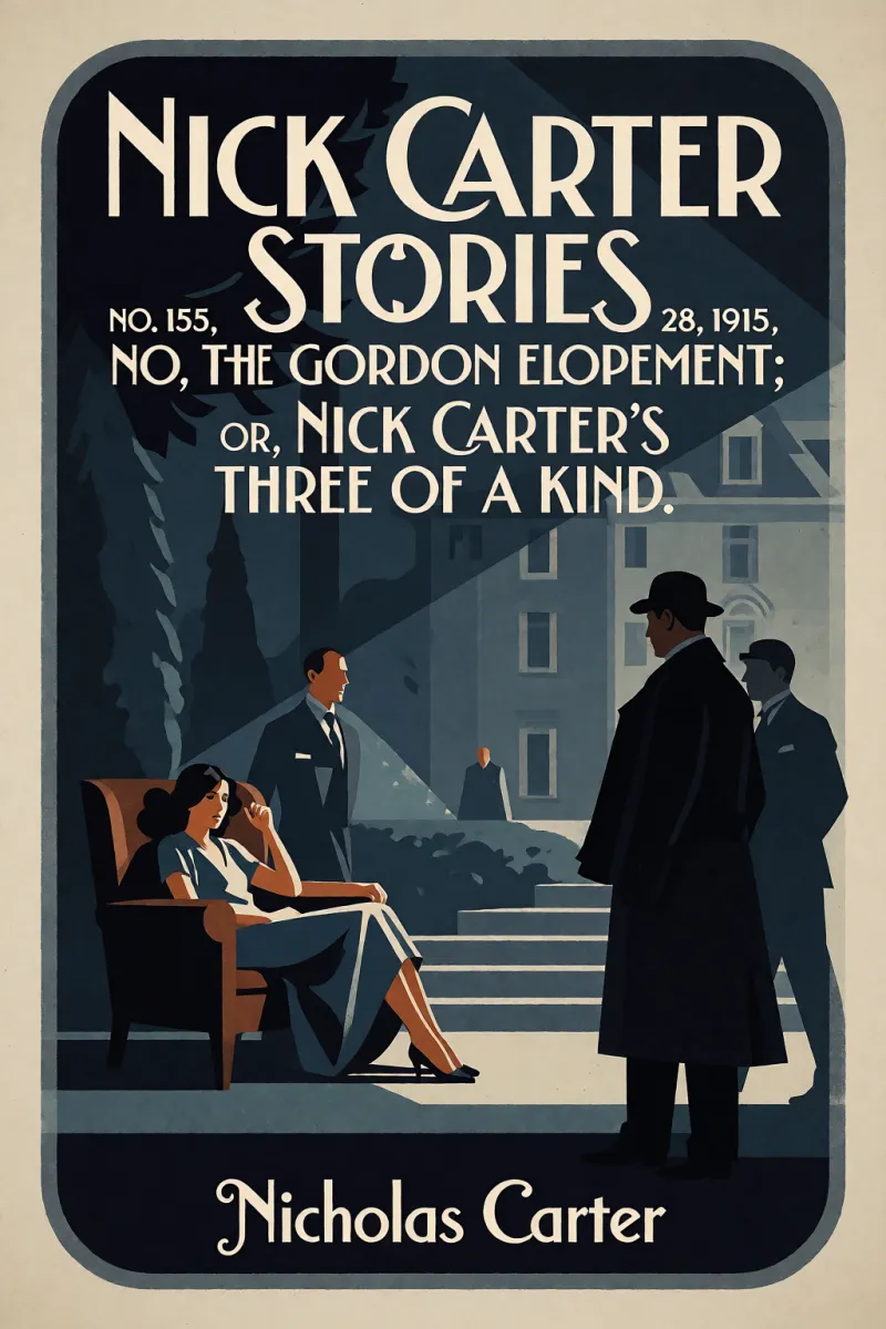 Cover of Nick Carter Stories No. 155, August 28, 1915: The Gordon Elopement; or, Nick Carter's Three of a Kind. by Nicholas Carter