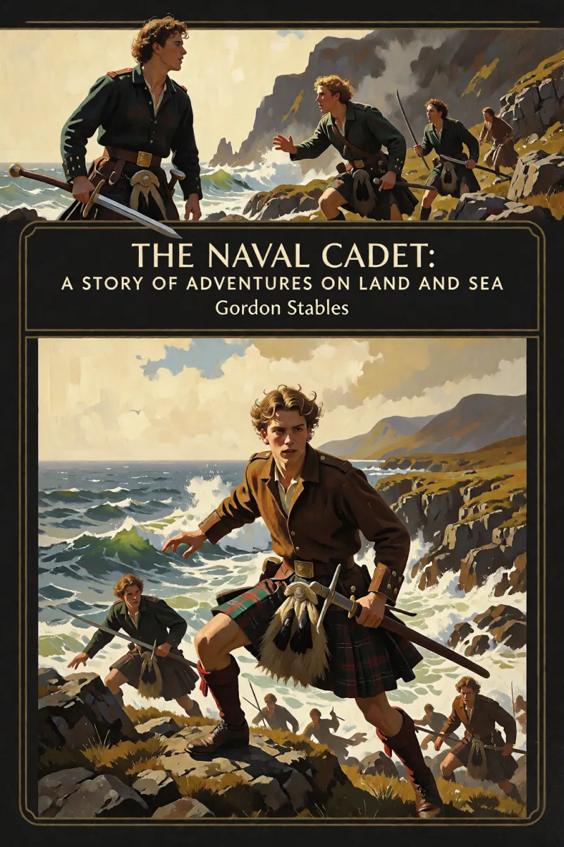 Cover of The naval cadet: A story of adventures on land and sea by Gordon Stables