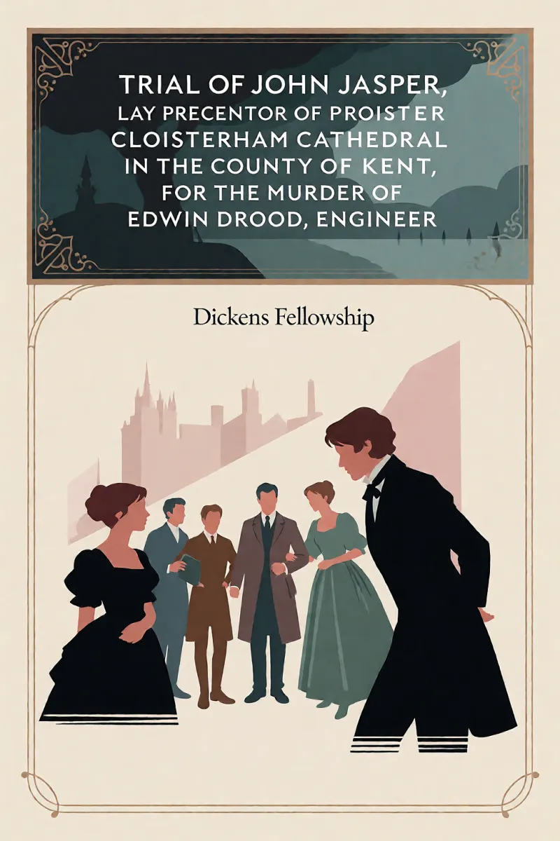 Cover of Trial of John Jasper, lay precentor of Cloisterham Cathedral in the County of Kent, for the murder of Edwin Drood, engineer by Dickens Fellowship