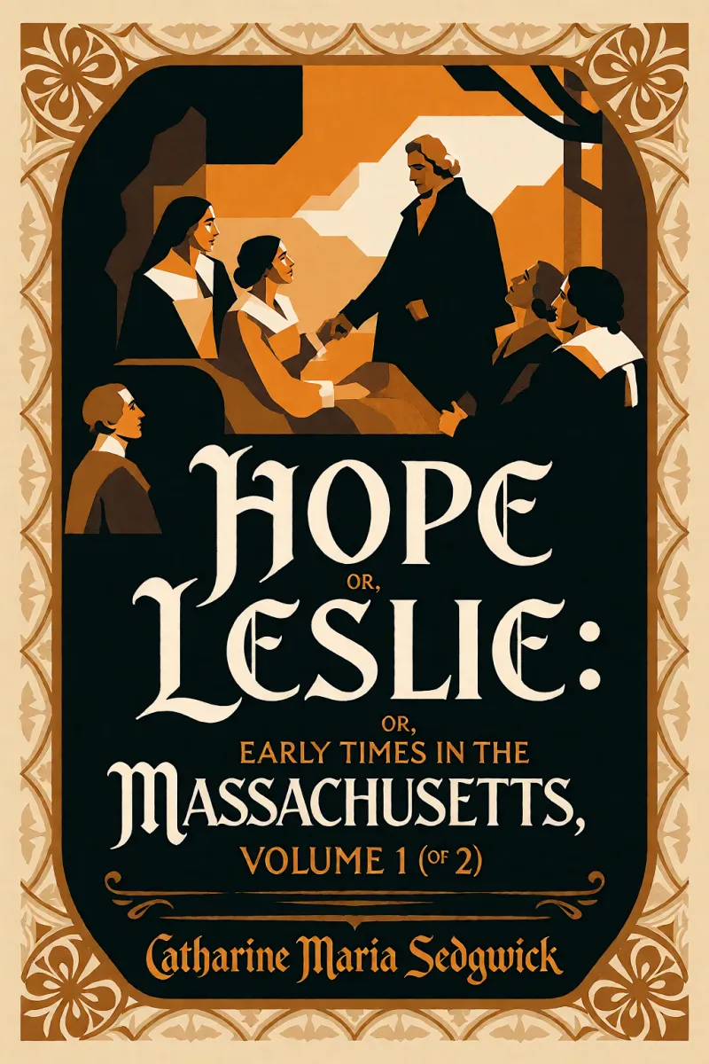Cover of Hope Leslie: or, early times in the Massachusetts, volume 1 (of 2) by Catharine Maria Sedgwick