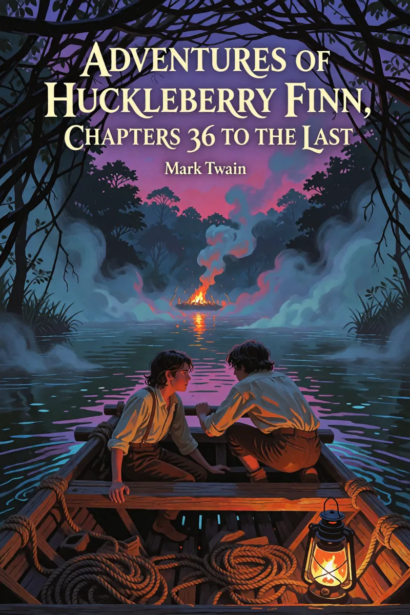 Cover of Adventures of Huckleberry Finn, Chapters 36 to the Last by Mark Twain
