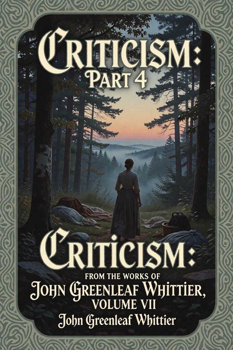 Cover of Criticism: Part 4 from The Works of John Greenleaf Whittier, Volume VII by John Greenleaf Whittier