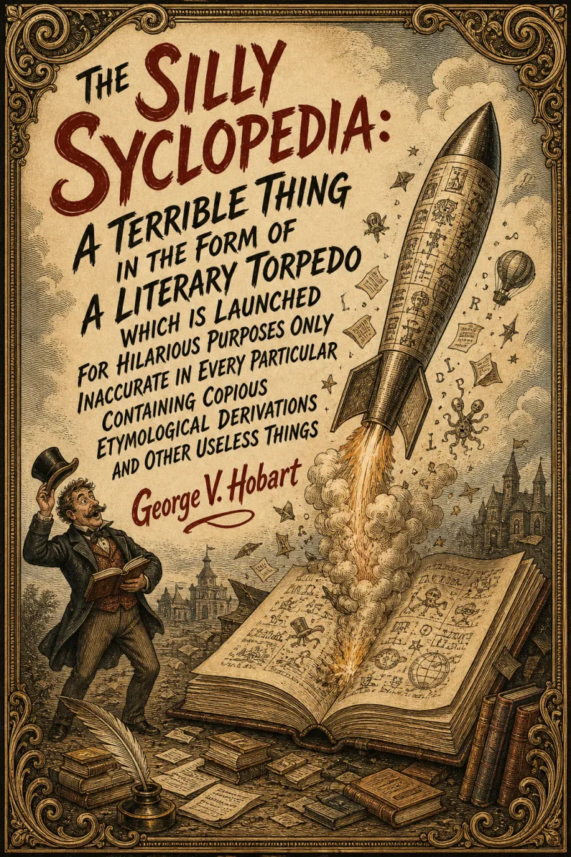 Cover of The Silly Syclopedia: A Terrible Thing in the Form of a Literary Torpedo which is Launched for Hilarious Purposes Only Inaccurate in Every Particular Containing Copious Etymological Derivations and Other Useless Things by George V. Hobart