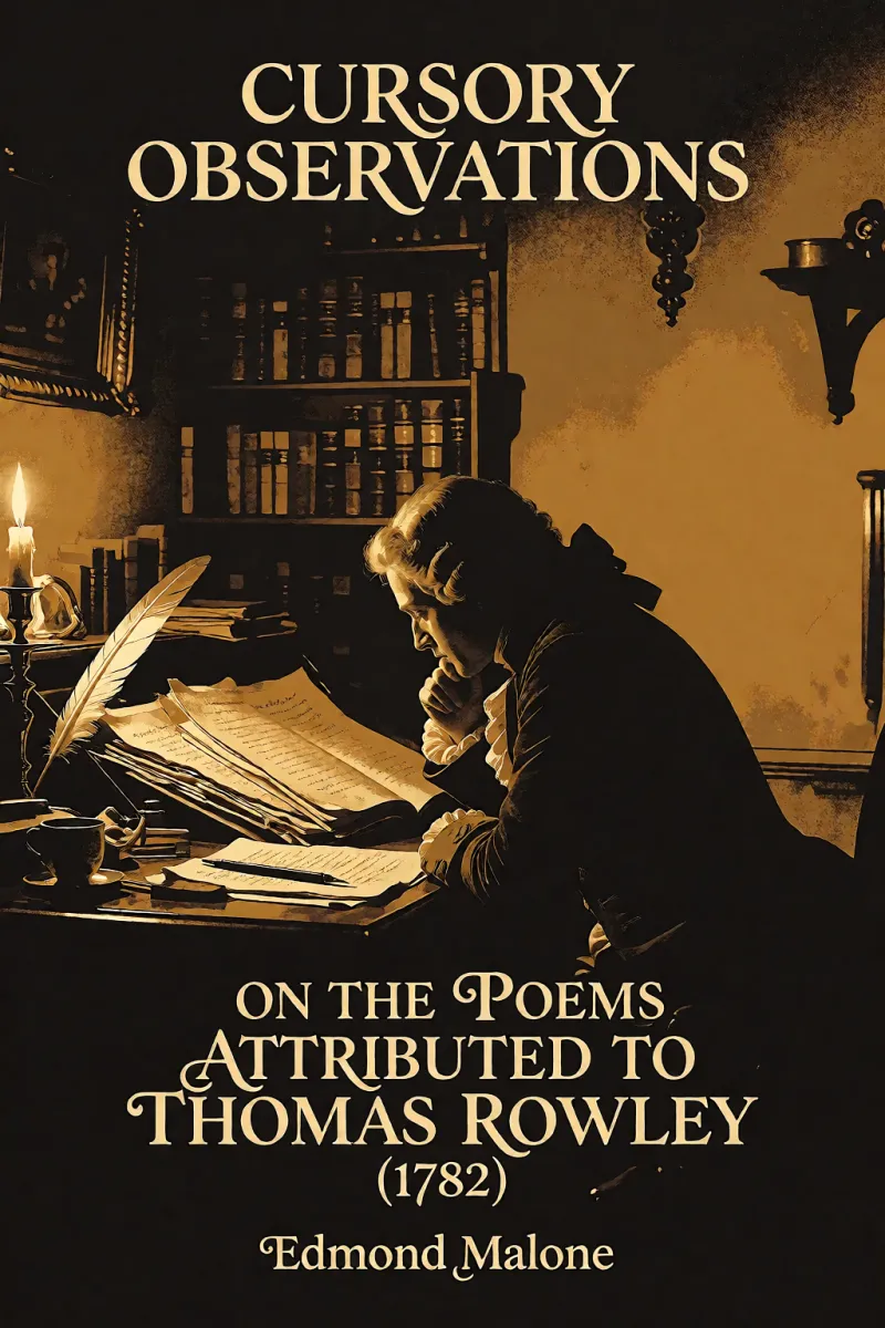 Cover of Cursory Observations on the Poems Attributed to Thomas Rowley (1782) by Edmond Malone