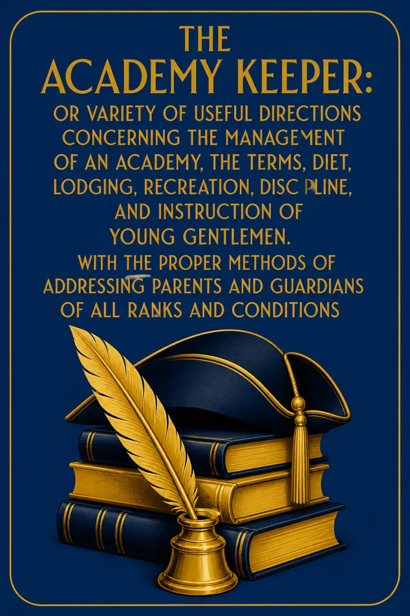 Cover of The Academy Keeper: Or Variety of useful Directions Concerning the Management of an Academy, The Terms, Diet, Lodging, Recreation, Discipline, and Instruction of Young Gentlemen. With the Proper Methods of addressing Parents and Guardians of all Ranks and Conditions by Anonymous