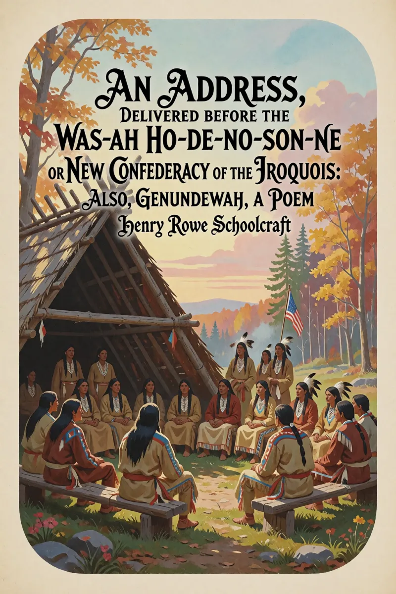 Cover of An Address, Delivered Before the Was-ah Ho-de-no-son-ne or New Confederacy of the Iroquois: Also, Genundewah, a Poem by Henry Rowe Schoolcraft
