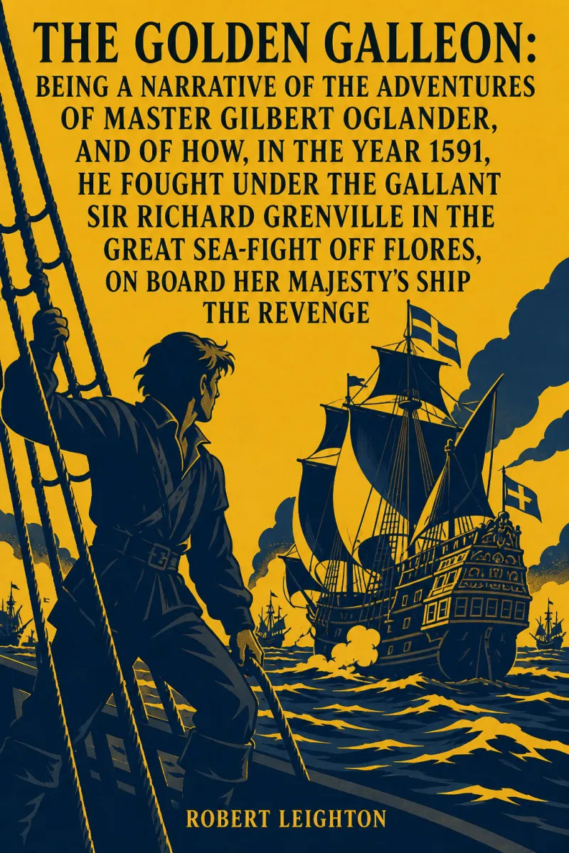 Cover of The Golden Galleon: Being a Narrative of the Adventures of Master Gilbert Oglander, and of how, in the Year 1591, he fought under the gallant Sir Richard Grenville in the Great Sea-fight off Flores, on board her Majesty's Ship the Revenge by Robert Leighton