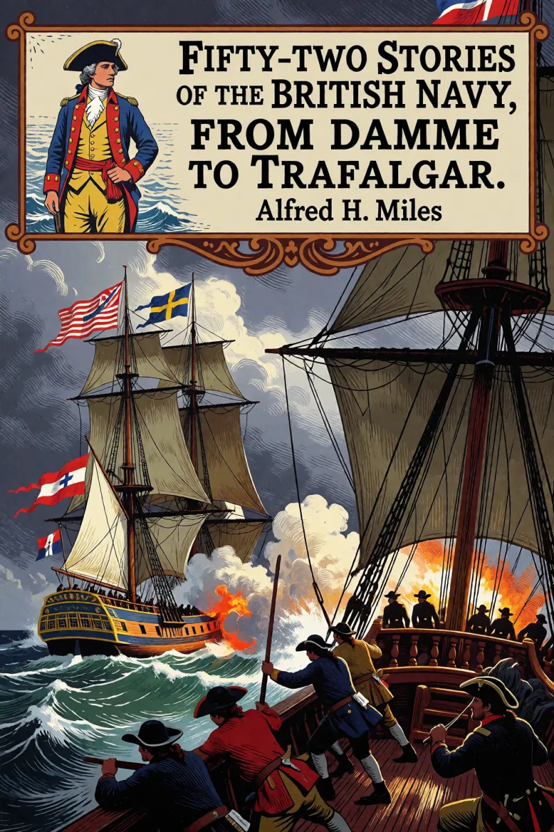 Cover of Fifty-two Stories of the British Navy, from Damme to Trafalgar. by Alfred H. Miles