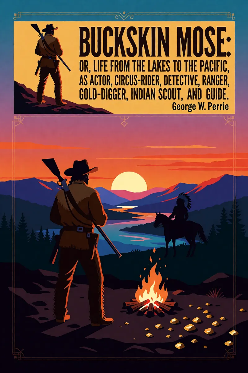Cover of Buckskin Mose: Or, Life From the Lakes to the Pacific, as Actor, Circus-Rider, Detective, Ranger, Gold-Digger, Indian Scout, and Guide. by George W. Perrie