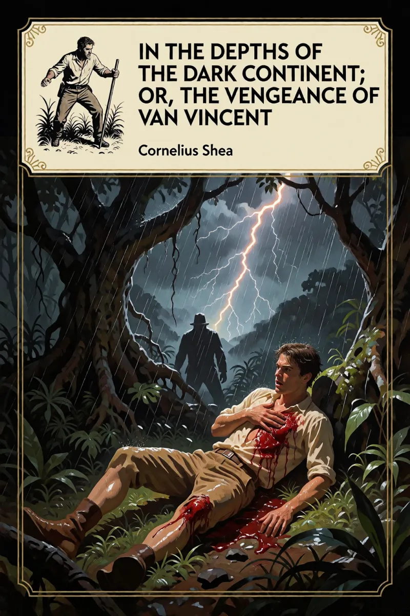 Cover of In the Depths of the Dark Continent; or, The Vengeance of Van Vincent by Cornelius Shea