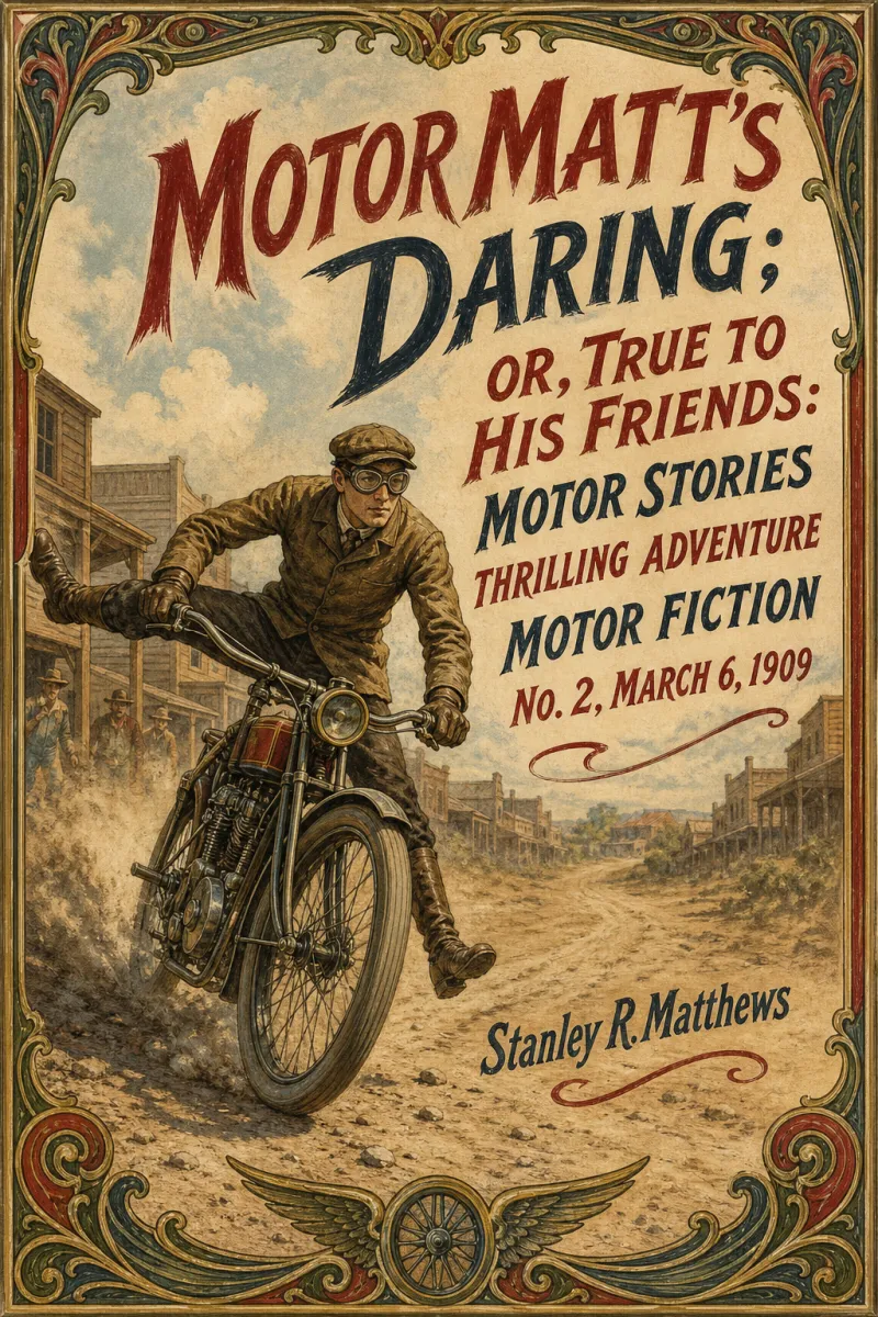 Cover of Motor Matt's Daring; or, True to His Friends: Motor Stories Thrilling Adventure Motor Fiction No. 2, March 6, 1909 by Stanley R. Matthews