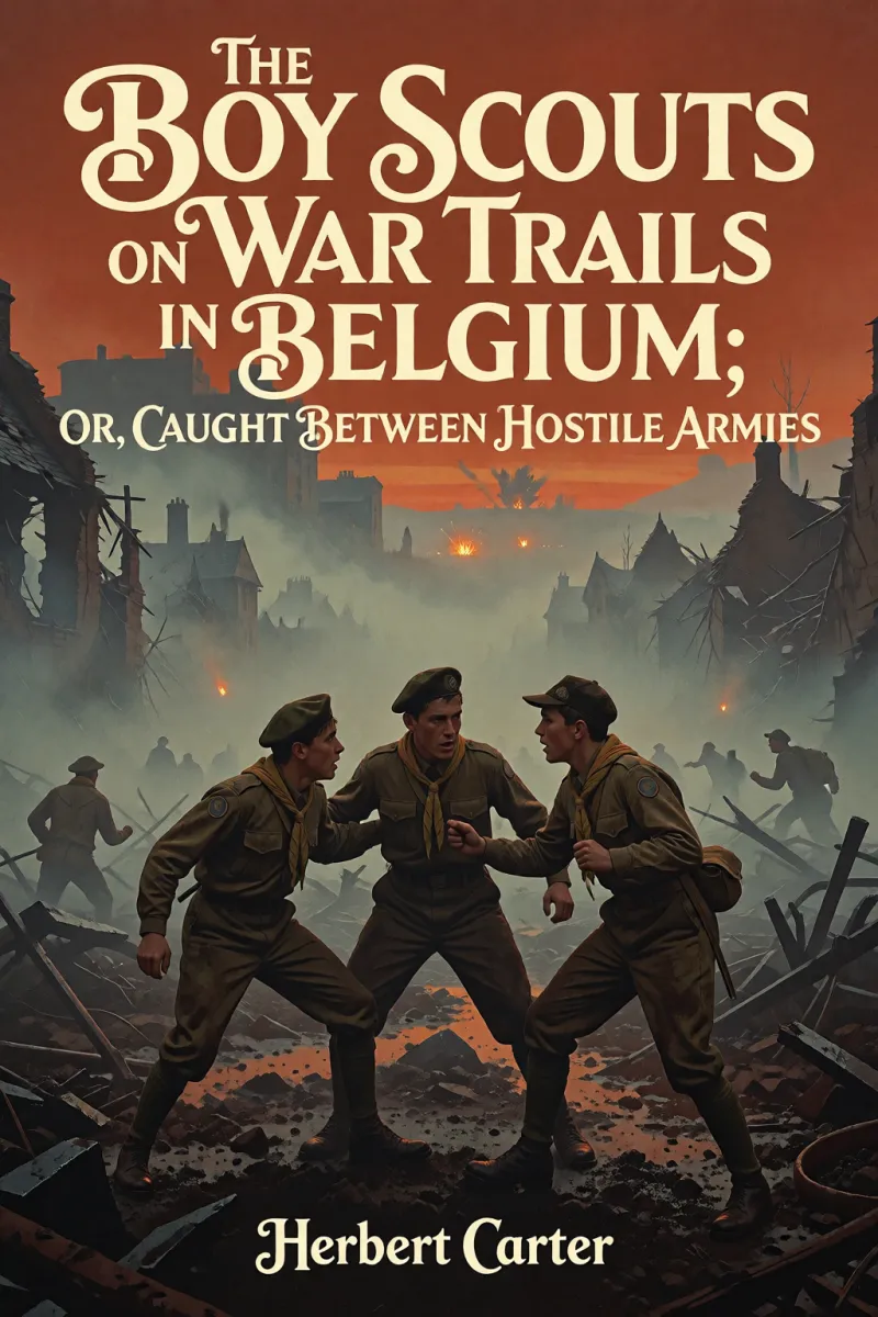 Cover of The Boy Scouts on War Trails in Belgium; Or, Caught Between Hostile Armies by Herbert Carter