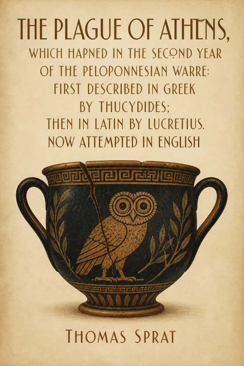Cover of The Plague of Athens, which hapned in the second year of the Peloponnesian Warre: First described in Greek by Thucydides; then in Latin by Lucretius. Now attempted in English by Thomas Sprat