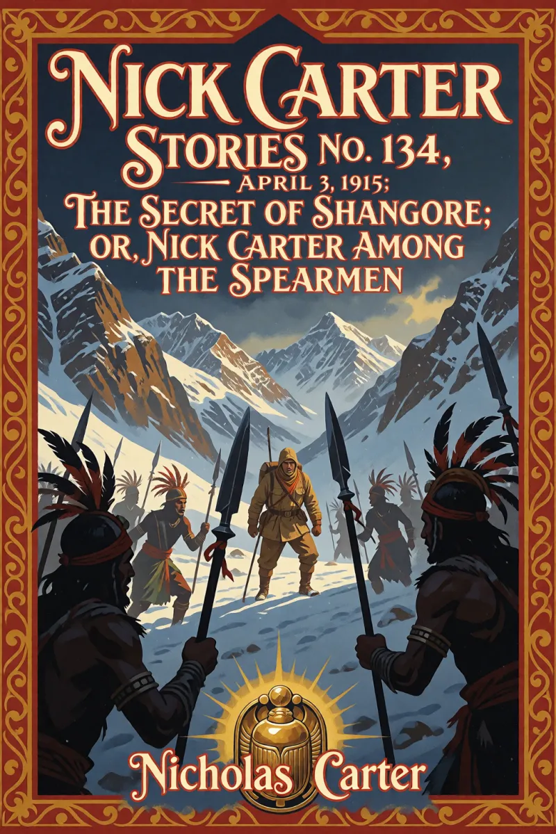 Cover of Nick Carter Stories No. 134, April 3, 1915; The Secret of Shangore; Or, Nick Carter Among the Spearmen by Nicholas Carter