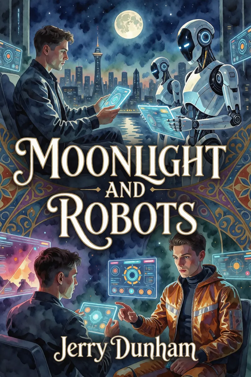 Cover of Moonlight and Robots by Jerry Dunham