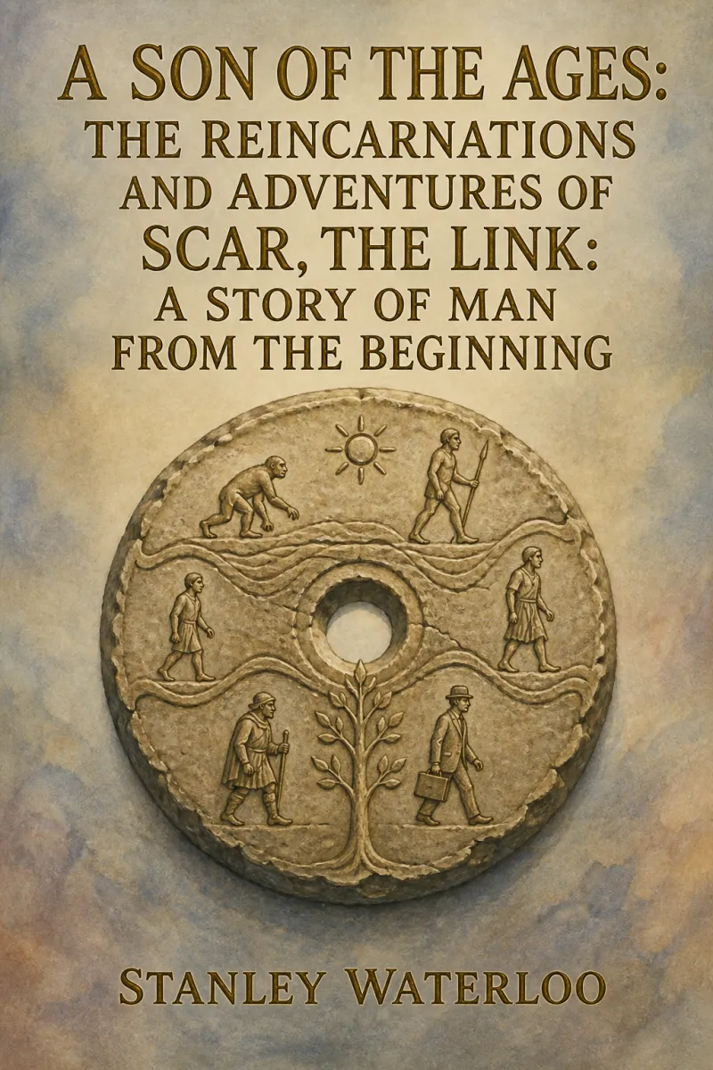 Cover of A Son of the Ages: The Reincarnations and Adventures of Scar, the Link: A Story of Man From the Beginning by Stanley Waterloo