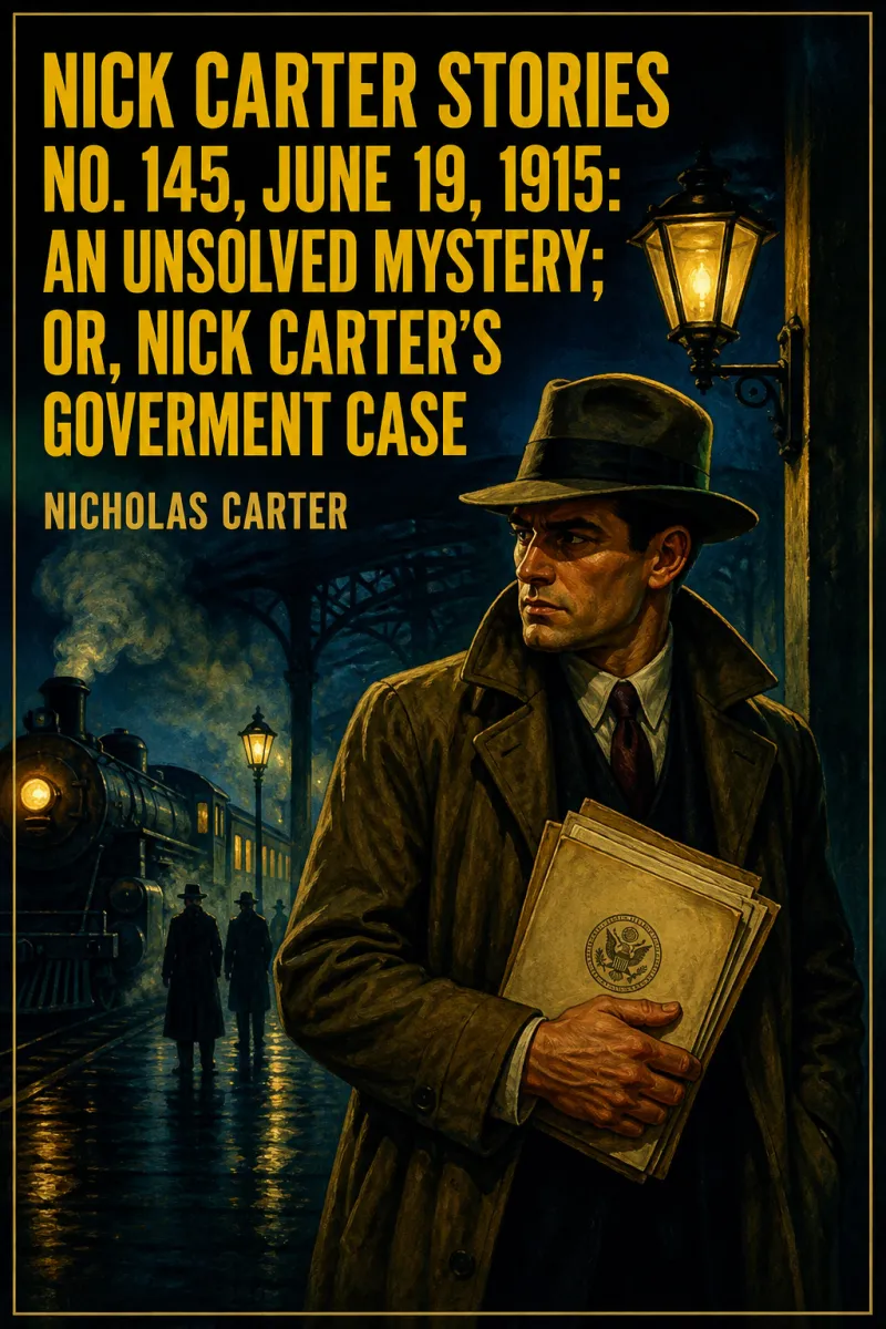 Cover of Nick Carter Stories No. 145, June 19, 1915: An Unsolved Mystery; Or, Nick Carter's Goverment Case by Nicholas Carter
